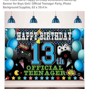 Video Game Birthday Party Backdrop